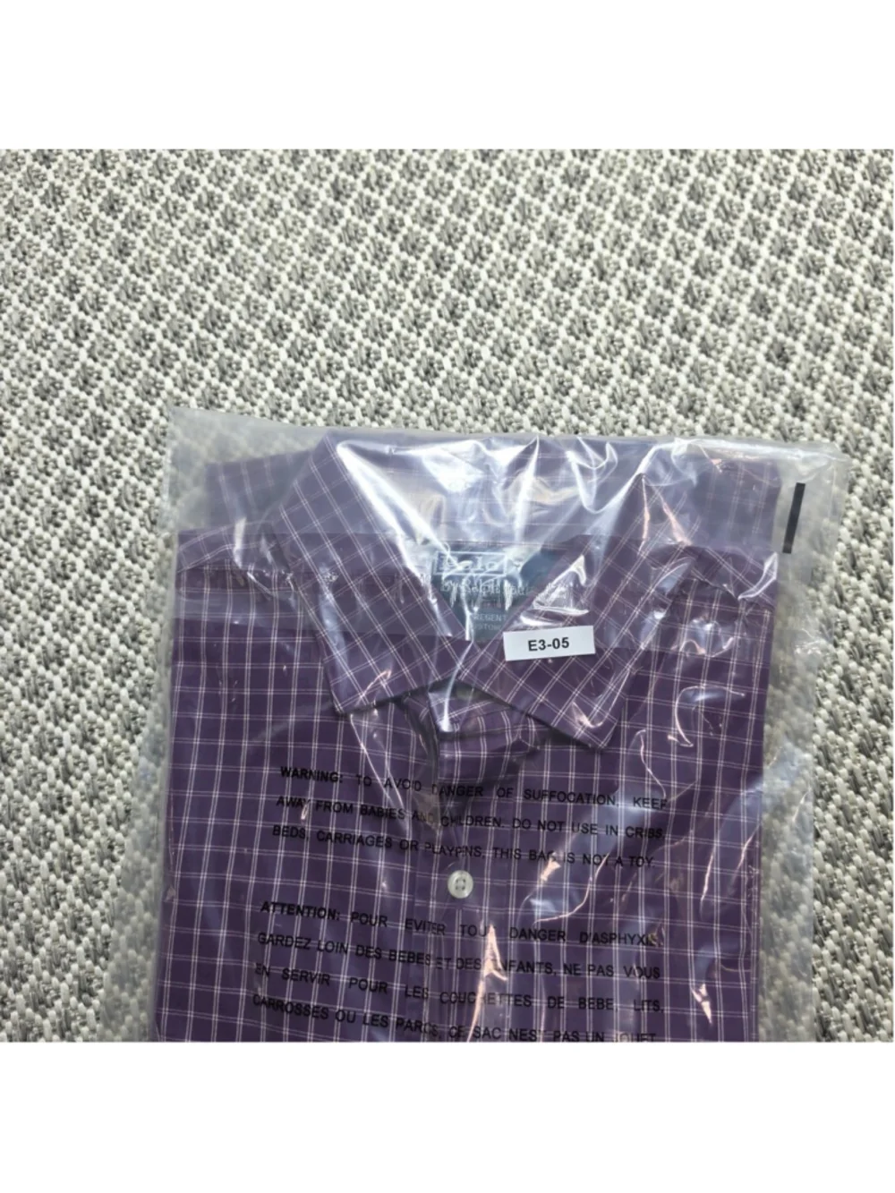 Polo Ralph Lauren Regent Custom Fit Purple Check Dress Shirt Mens 17 XL